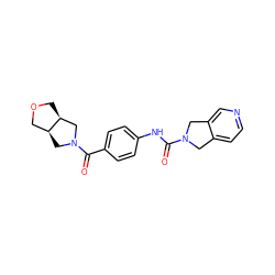 O=C(Nc1ccc(C(=O)N2C[C@H]3COC[C@H]3C2)cc1)N1Cc2ccncc2C1 ZINC000166971321