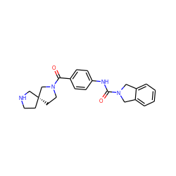 O=C(Nc1ccc(C(=O)N2CC[C@@]3(CCNC3)C2)cc1)N1Cc2ccccc2C1 ZINC000166964626