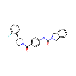 O=C(Nc1ccc(C(=O)N2CC[C@@H](c3ccccc3F)C2)cc1)N1Cc2ccccc2C1 ZINC000166760536