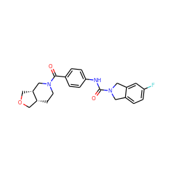 O=C(Nc1ccc(C(=O)N2CC[C@@H]3COC[C@@H]3C2)cc1)N1Cc2ccc(F)cc2C1 ZINC000166284795