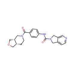 O=C(Nc1ccc(C(=O)N2CC[C@@H]3COC[C@@H]3C2)cc1)N1Cc2ccncc2C1 ZINC000167857500