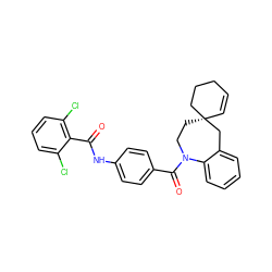 O=C(Nc1ccc(C(=O)N2CC[C@]3(C=CCCC3)Cc3ccccc32)cc1)c1c(Cl)cccc1Cl ZINC000026750896