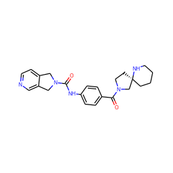 O=C(Nc1ccc(C(=O)N2CC[C@]3(CCCCN3)C2)cc1)N1Cc2ccncc2C1 ZINC000166700942