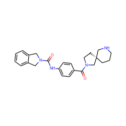 O=C(Nc1ccc(C(=O)N2CC[C@]3(CCCNC3)C2)cc1)N1Cc2ccccc2C1 ZINC000167523180