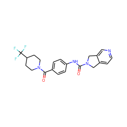 O=C(Nc1ccc(C(=O)N2CCC(C(F)(F)F)CC2)cc1)N1Cc2ccncc2C1 ZINC000166435501