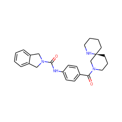 O=C(Nc1ccc(C(=O)N2CCC[C@@]3(CCCCN3)C2)cc1)N1Cc2ccccc2C1 ZINC000166892156