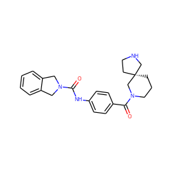 O=C(Nc1ccc(C(=O)N2CCC[C@@]3(CCNC3)C2)cc1)N1Cc2ccccc2C1 ZINC000166590414