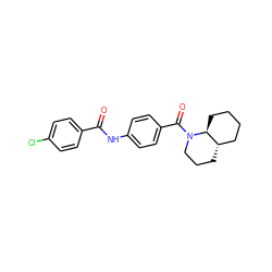 O=C(Nc1ccc(C(=O)N2CCC[C@H]3CCCC[C@@H]32)cc1)c1ccc(Cl)cc1 ZINC000013674525