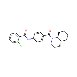 O=C(Nc1ccc(C(=O)N2CCC[C@H]3CCCC[C@@H]32)cc1)c1ccccc1Cl ZINC000013674545