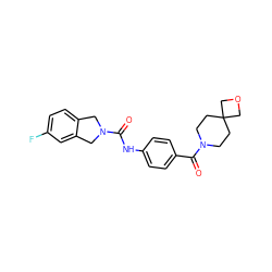 O=C(Nc1ccc(C(=O)N2CCC3(CC2)COC3)cc1)N1Cc2ccc(F)cc2C1 ZINC000166497839