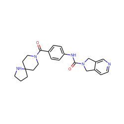 O=C(Nc1ccc(C(=O)N2CCC3(CCCN3)CC2)cc1)N1Cc2ccncc2C1 ZINC000167166665