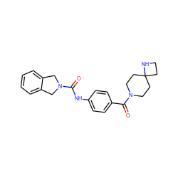 O=C(Nc1ccc(C(=O)N2CCC3(CCN3)CC2)cc1)N1Cc2ccccc2C1 ZINC000166798450