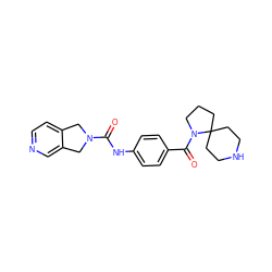 O=C(Nc1ccc(C(=O)N2CCCC23CCNCC3)cc1)N1Cc2ccncc2C1 ZINC000166869422