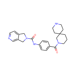 O=C(Nc1ccc(C(=O)N2CCCC3(CCNCC3)C2)cc1)N1Cc2ccncc2C1 ZINC000167030373