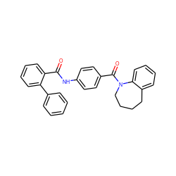 O=C(Nc1ccc(C(=O)N2CCCCc3ccccc32)cc1)c1ccccc1-c1ccccc1 ZINC000038800987