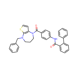 O=C(Nc1ccc(C(=O)N2CCCN(Cc3ccccc3)c3sccc32)cc1)c1ccccc1-c1ccccc1 ZINC000028097091