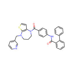 O=C(Nc1ccc(C(=O)N2CCCN(Cc3cccnc3)c3sccc32)cc1)c1ccccc1-c1ccccc1 ZINC000028094833