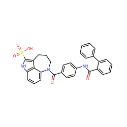 O=C(Nc1ccc(C(=O)N2CCCc3c(S(=O)(=O)O)[nH]c4cccc2c34)cc1)c1ccccc1-c1ccccc1 ZINC000027862702