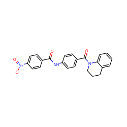 O=C(Nc1ccc(C(=O)N2CCCc3ccccc32)cc1)c1ccc([N+](=O)[O-])cc1 ZINC000004820272