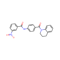 O=C(Nc1ccc(C(=O)N2CCCc3ccccc32)cc1)c1cccc([N+](=O)[O-])c1 ZINC000013757921