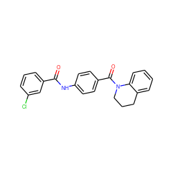 O=C(Nc1ccc(C(=O)N2CCCc3ccccc32)cc1)c1cccc(Cl)c1 ZINC000013757917