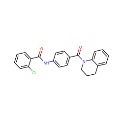 O=C(Nc1ccc(C(=O)N2CCCc3ccccc32)cc1)c1ccccc1Cl ZINC000004811107