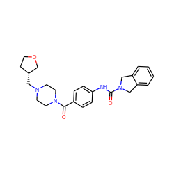 O=C(Nc1ccc(C(=O)N2CCN(C[C@@H]3CCOC3)CC2)cc1)N1Cc2ccccc2C1 ZINC000166189641