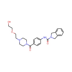 O=C(Nc1ccc(C(=O)N2CCN(CCOCCO)CC2)cc1)N1Cc2ccccc2C1 ZINC000166190299