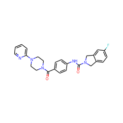 O=C(Nc1ccc(C(=O)N2CCN(c3ccccn3)CC2)cc1)N1Cc2ccc(F)cc2C1 ZINC000165954062