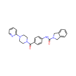 O=C(Nc1ccc(C(=O)N2CCN(c3ccccn3)CC2)cc1)N1Cc2ccccc2C1 ZINC000166239336