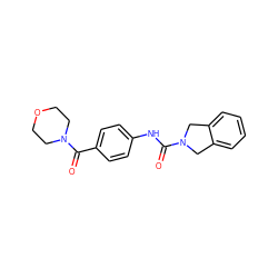 O=C(Nc1ccc(C(=O)N2CCOCC2)cc1)N1Cc2ccccc2C1 ZINC000106321127