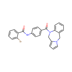 O=C(Nc1ccc(C(=O)N2Cc3cccn3Cc3ccccc32)cc1)c1ccccc1Br ZINC000013534543