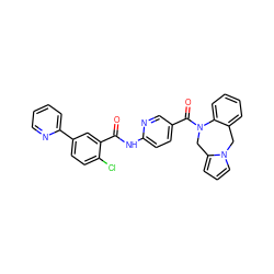 O=C(Nc1ccc(C(=O)N2Cc3cccn3Cc3ccccc32)cn1)c1cc(-c2ccccn2)ccc1Cl ZINC000029464881