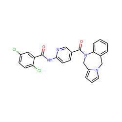 O=C(Nc1ccc(C(=O)N2Cc3cccn3Cc3ccccc32)cn1)c1cc(Cl)ccc1Cl ZINC000029462091