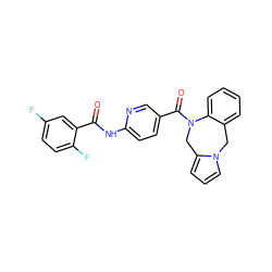 O=C(Nc1ccc(C(=O)N2Cc3cccn3Cc3ccccc32)cn1)c1cc(F)ccc1F ZINC000029417112