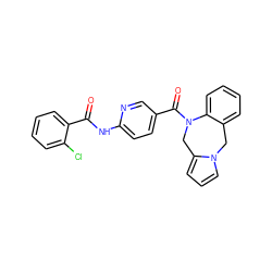 O=C(Nc1ccc(C(=O)N2Cc3cccn3Cc3ccccc32)cn1)c1ccccc1Cl ZINC000000838557