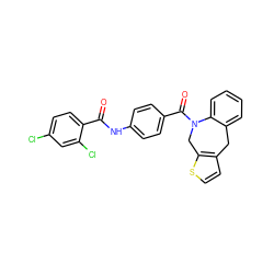 O=C(Nc1ccc(C(=O)N2Cc3sccc3Cc3ccccc32)cc1)c1ccc(Cl)cc1Cl ZINC000001541682