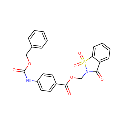 O=C(Nc1ccc(C(=O)OCN2C(=O)c3ccccc3S2(=O)=O)cc1)OCc1ccccc1 ZINC000013782127