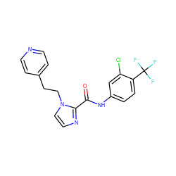 O=C(Nc1ccc(C(F)(F)F)c(Cl)c1)c1nccn1CCc1ccncc1 ZINC000028822075