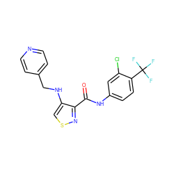 O=C(Nc1ccc(C(F)(F)F)c(Cl)c1)c1nscc1NCc1ccncc1 ZINC000040892316