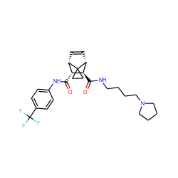 O=C(Nc1ccc(C(F)(F)F)cc1)[C@@H]1[C@@H]2C=C[C@H]([C@H]1C(=O)NCCCCN1CCCC1)C21CC1 ZINC000168371457