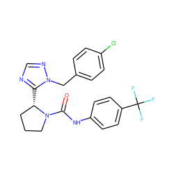 O=C(Nc1ccc(C(F)(F)F)cc1)N1CCC[C@@H]1c1ncnn1Cc1ccc(Cl)cc1 ZINC000058590451