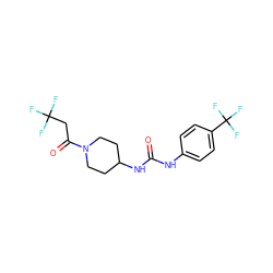 O=C(Nc1ccc(C(F)(F)F)cc1)NC1CCN(C(=O)CC(F)(F)F)CC1 ZINC000199586107