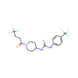 O=C(Nc1ccc(C(F)(F)F)cc1)NC1CCN(C(=O)CCC(F)(F)F)CC1 ZINC000199586131