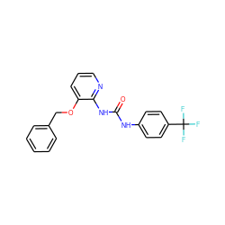 O=C(Nc1ccc(C(F)(F)F)cc1)Nc1ncccc1OCc1ccccc1 ZINC000013680221