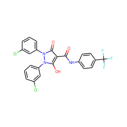 O=C(Nc1ccc(C(F)(F)F)cc1)c1c(O)n(-c2cccc(Cl)c2)n(-c2cccc(Cl)c2)c1=O ZINC000035017481