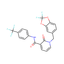 O=C(Nc1ccc(C(F)(F)F)cc1)c1cccn(Cc2ccc3c(c2)OC(F)(F)O3)c1=O ZINC000001391164