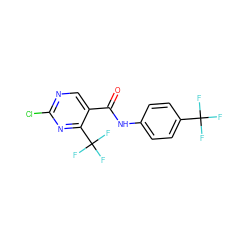 O=C(Nc1ccc(C(F)(F)F)cc1)c1cnc(Cl)nc1C(F)(F)F ZINC000013555195