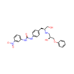 O=C(Nc1ccc(C[C@@H](CO)NC[C@H](O)COc2ccccc2)cc1)Nc1cccc([N+](=O)[O-])c1 ZINC000028347504