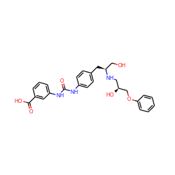 O=C(Nc1ccc(C[C@@H](CO)NC[C@H](O)COc2ccccc2)cc1)Nc1cccc(C(=O)O)c1 ZINC000028347250